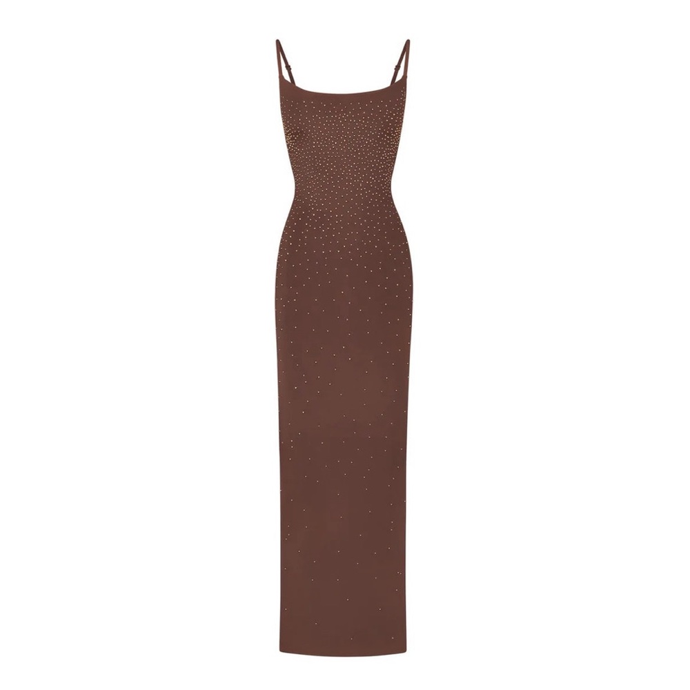 NWT SKIMS X SWAROVSKI JELLY SHEER CAMI LONG DRESS